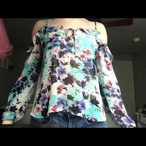 Cold Shoulder Floral Top